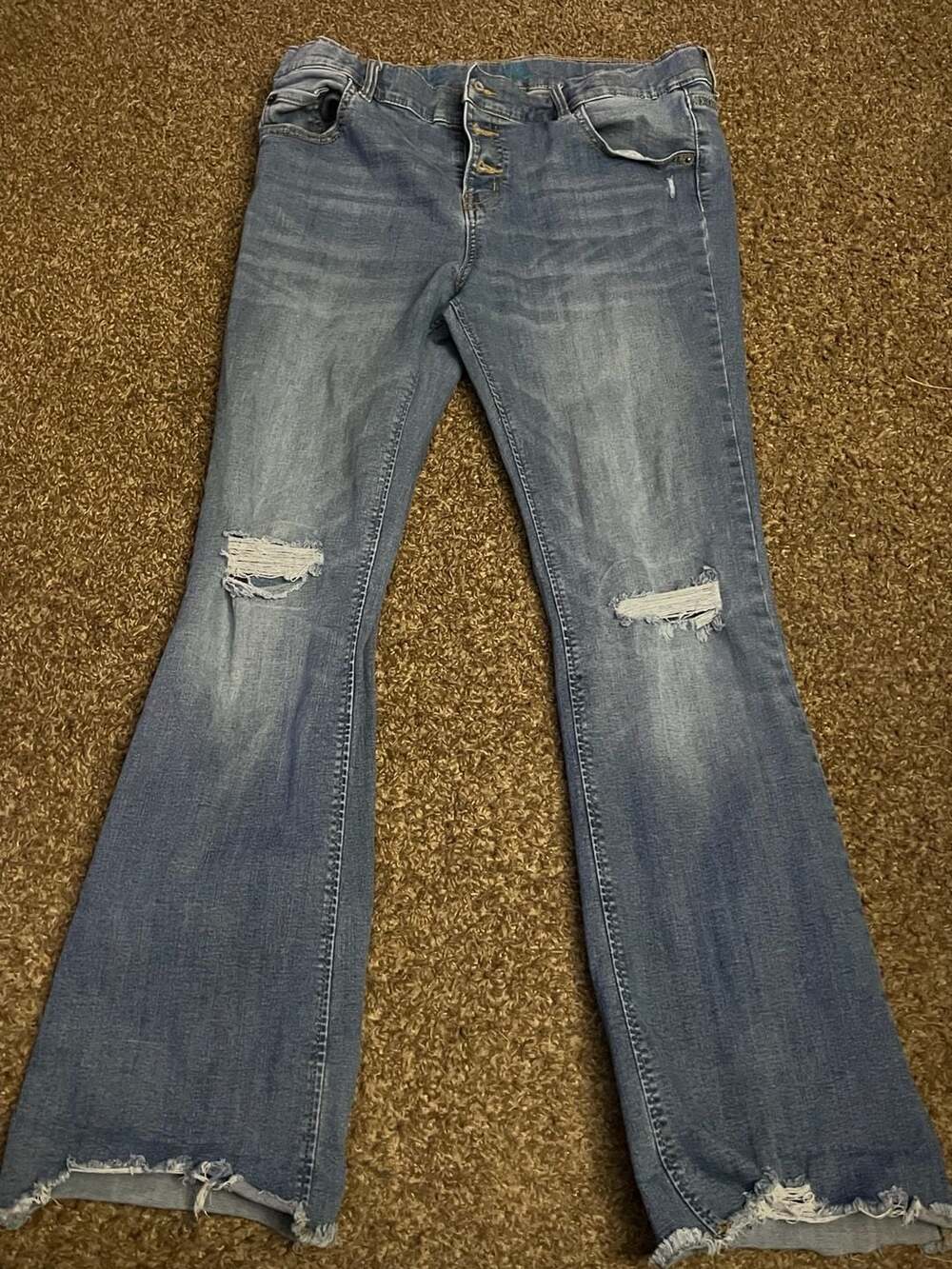 Thereabouts 16.5P Plus Mid Rise Flare Jeans Blue Denim